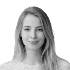 A white checkmark icon inside a glowing blue-to-orange gradient circle.