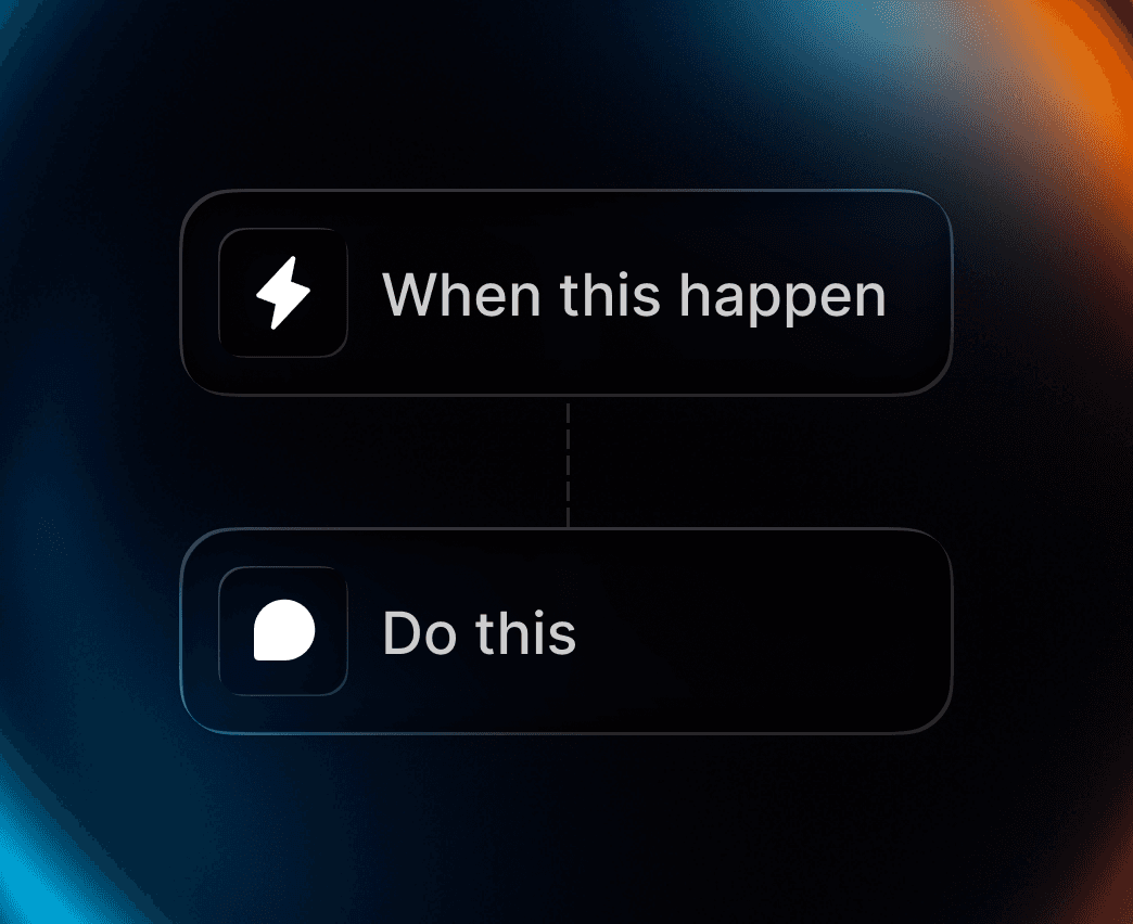 Instant one-command actions interface mockup